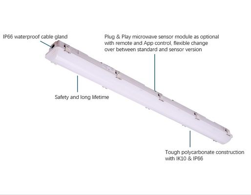Fabbricazione di luci di garage a LED a vapore a risparmio energetico con durata di vita di 50000 ore e IP66 IK10