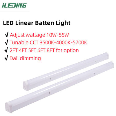 2FT 4FT 8FT 20W 46W regolabile 3CCT LED Batten Light per ufficio Durata di vita 50000 ore