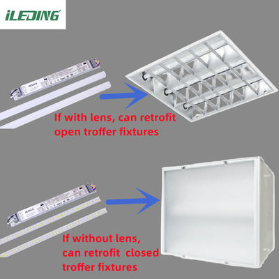 120-277V 3Power Tunable LED Troffer Retrofit Kit Illuminazione con Kit retrofit lineare magnetico Luce