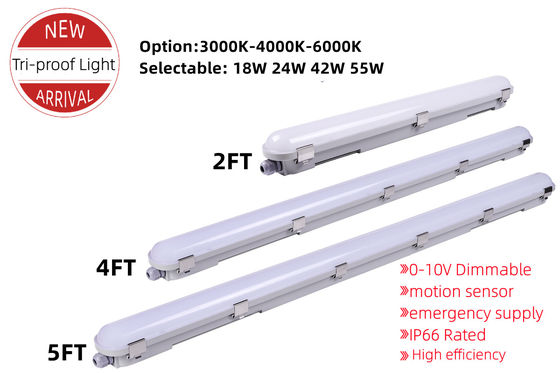 Commerciale 5FT Parcheggio LED lineare Tri prova sospesa IP66 Vapore stretta apparecchiatura di illuminazione 2kg