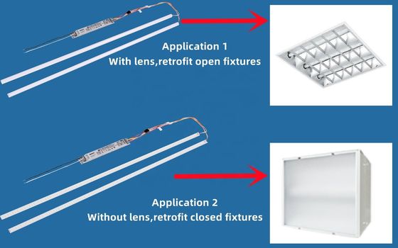 2FT 25W Tunable CCT Led Magnetic Linear retrofit Kit PC Lens per illuminazione personalizzabile