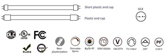 Ufficio/magazzino/hotel/paesaggio tubi a LED 17W 1200mm 220-240V Voltaggio di ingresso personalizzato