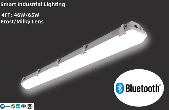 Clip di chiusura in policarbonato grigio 4FT 46W Lampada di illuminazione a vapore a LED per magazzino