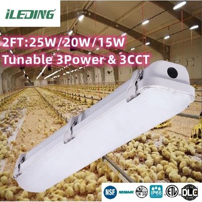 85 CRI LED Vapor Tight Garage Light Fixture Switchable 2FT Tri-proof Light for Workshop IP66 impermeabile